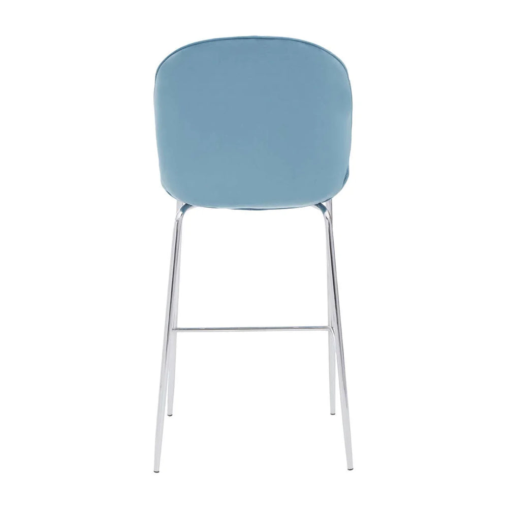 Luxe Blue Velvet Bar Chair