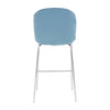 Luxe Blue Velvet Bar Chair