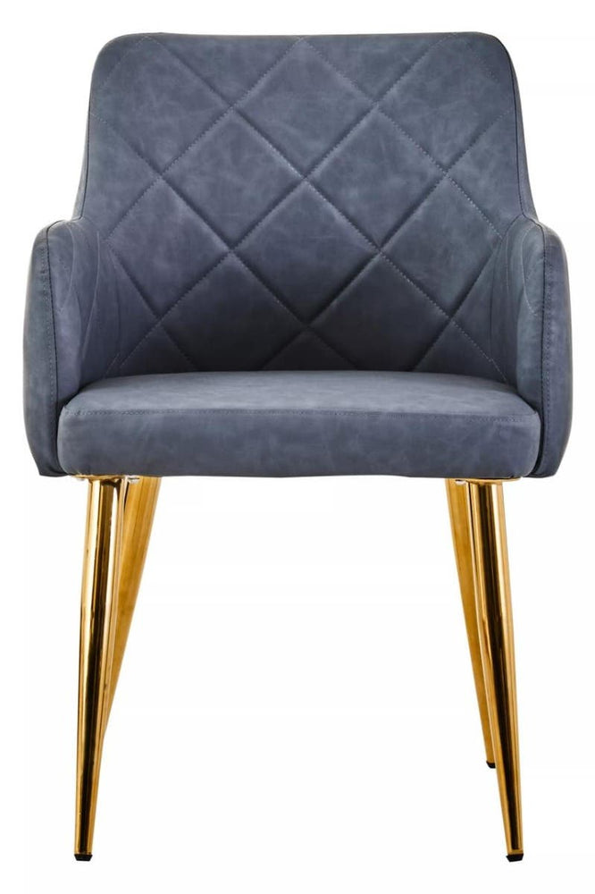 Luxe Grey Quilted Dining Chair