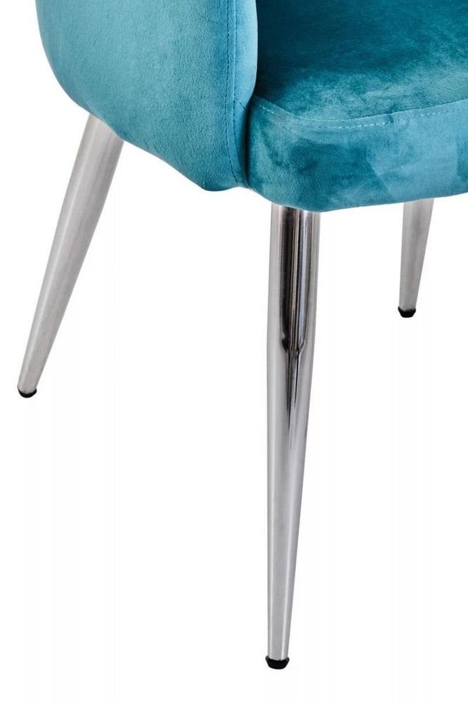 Luxe Blue Velvet Dining Chair