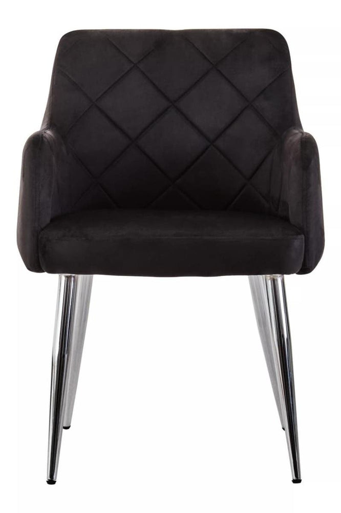 Luxe Black Velvet Dining Chair