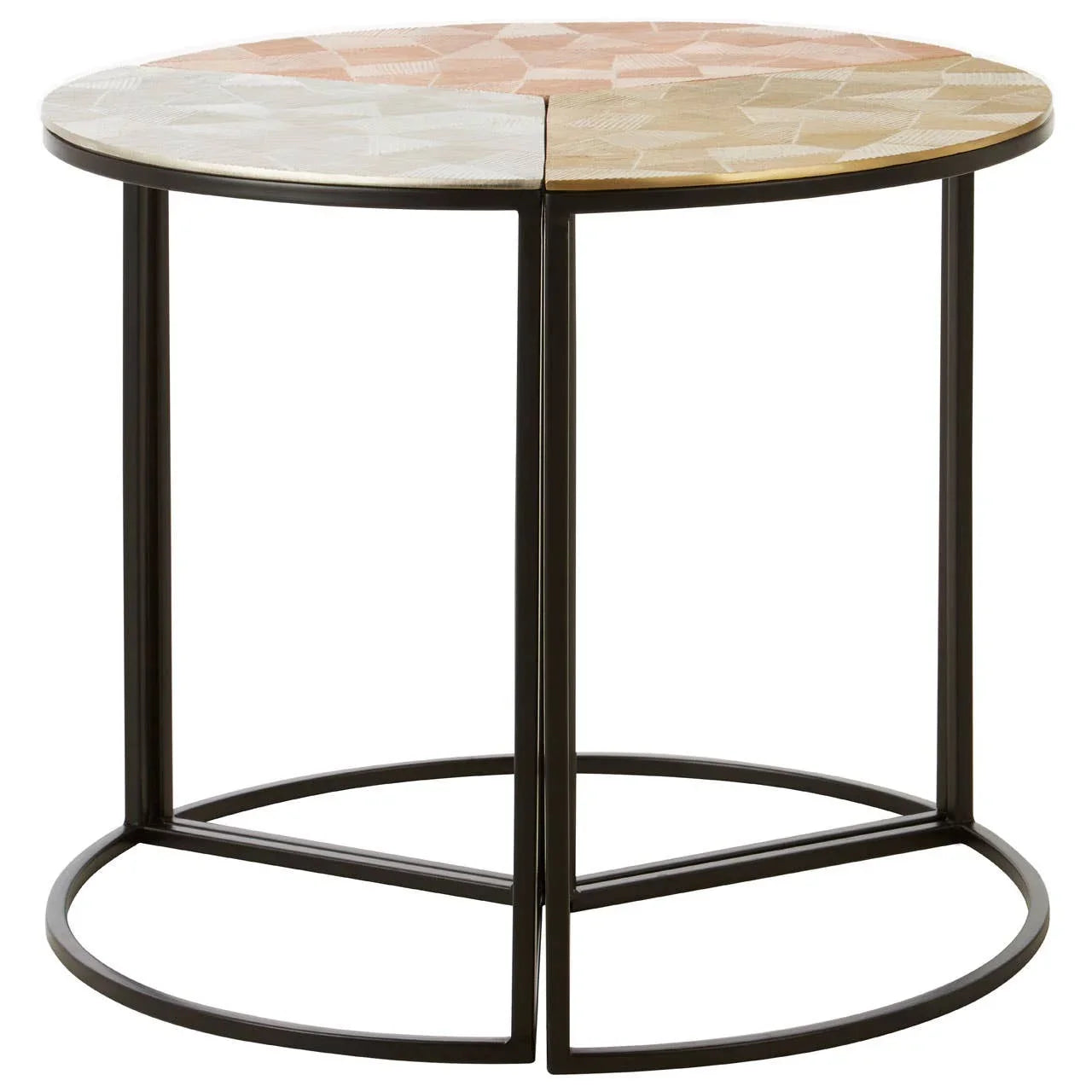 Geometric Metallic Side Tables