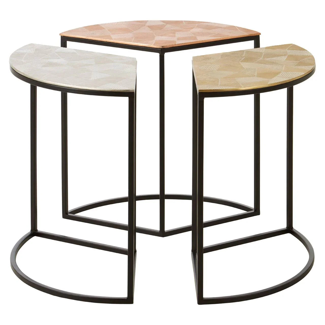 Geometric Metallic Side Tables
