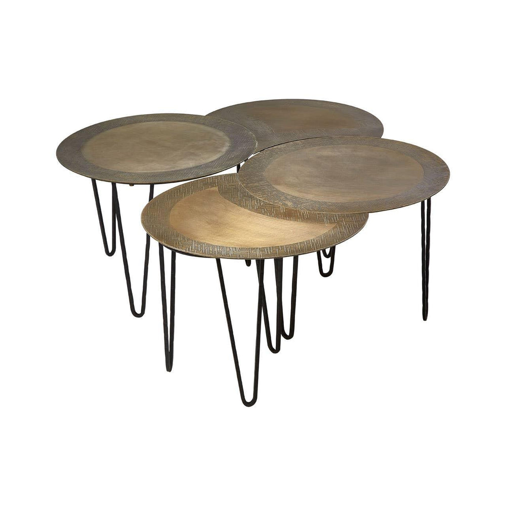 Brass Hairpin Coffee Table Set