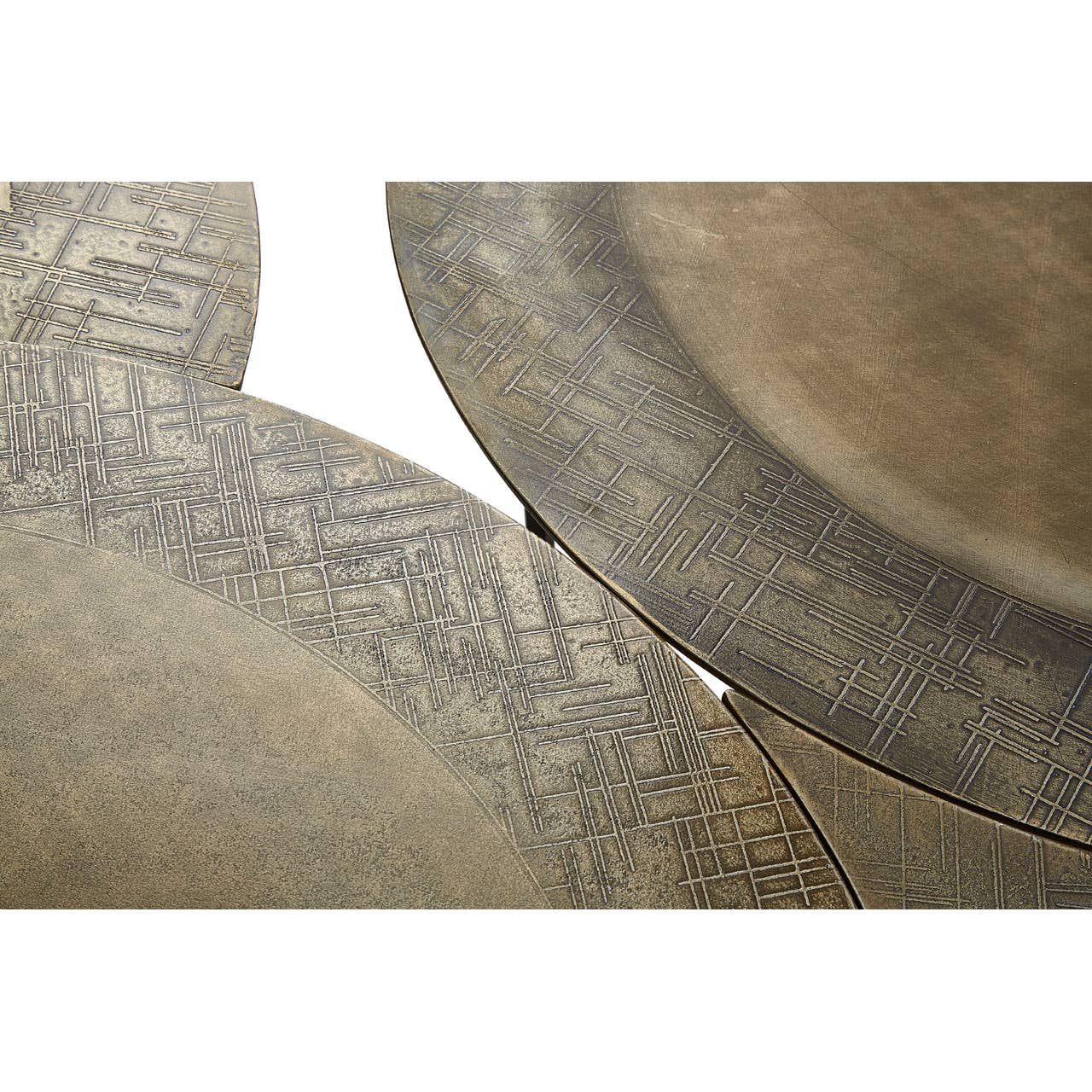 Brass Hairpin Coffee Table Set
