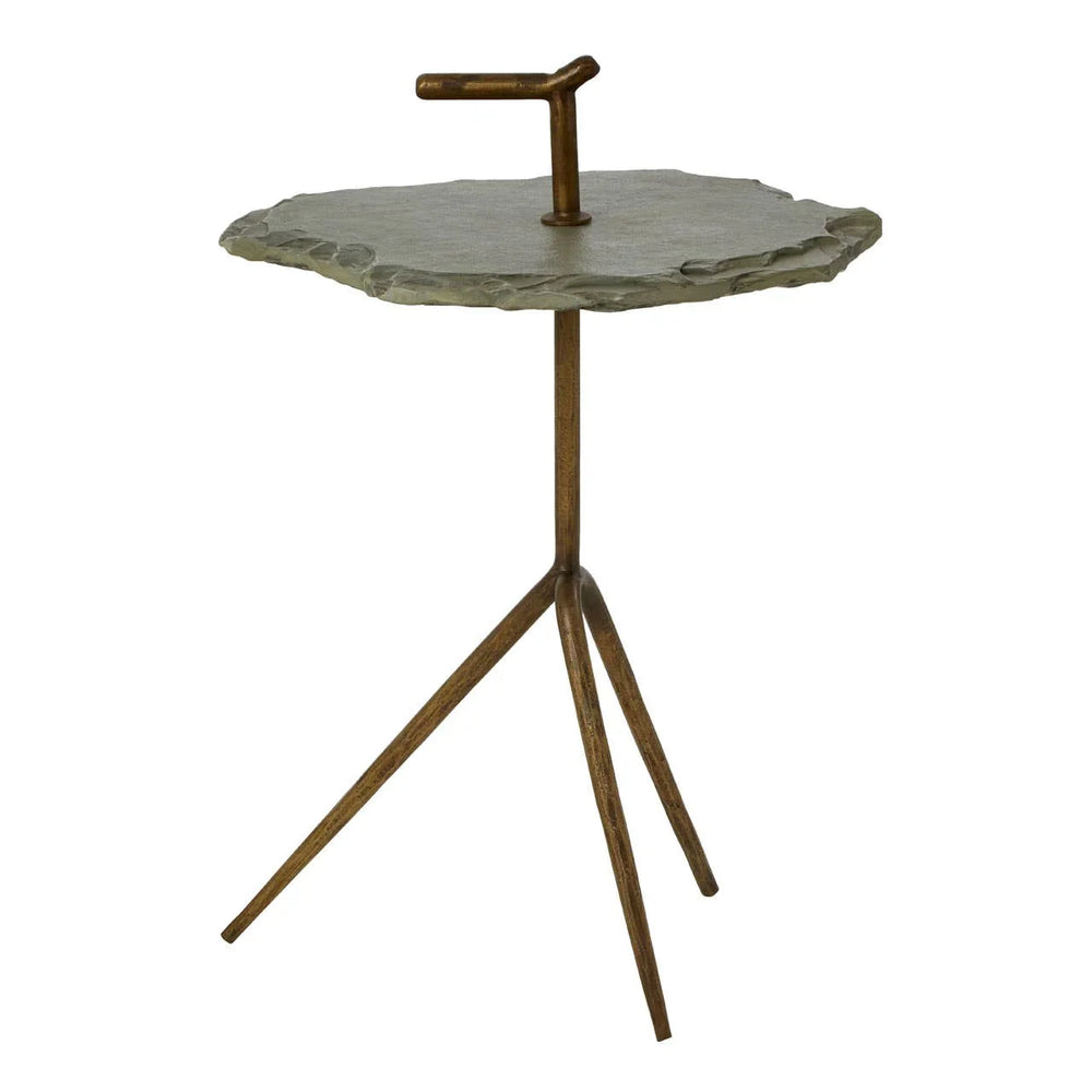 Grey Stone Iron Leg Table