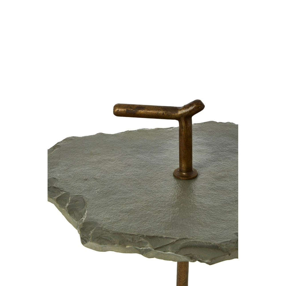 Grey Stone Iron Leg Table