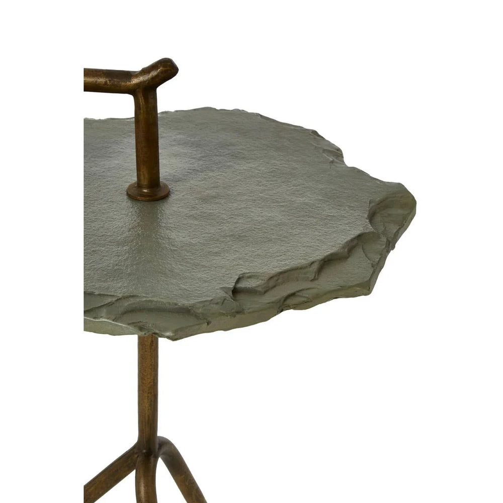 Grey Stone Iron Leg Table