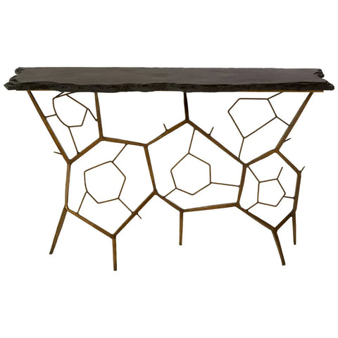 Branches Iron Stone Console Table