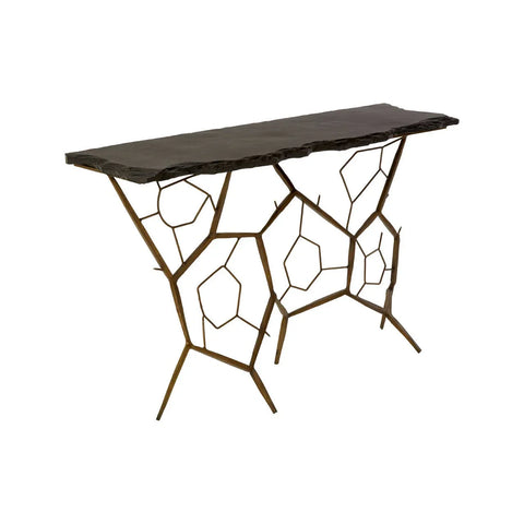 Branches Iron Stone Console Table