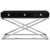 Ebony Leather 3-Drawer Console Table