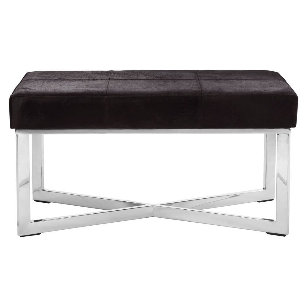 Luxe Black Leather Bench