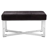 Luxe Black Leather Bench