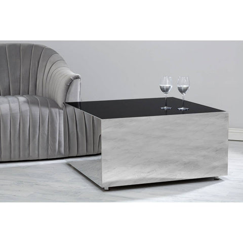 Chrome Finish Glass Coffee Table