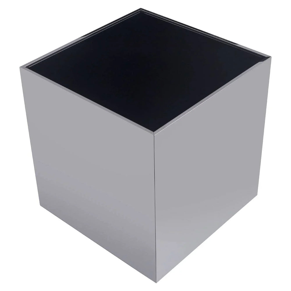 Chrome Glass Square Side Table
