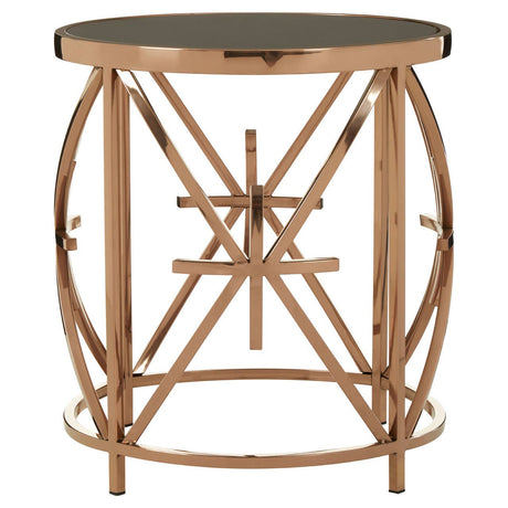 Glamour Black Glass Side Table