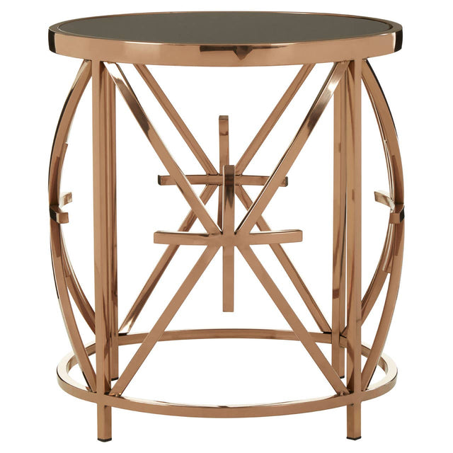 Glamour Black Glass Side Table