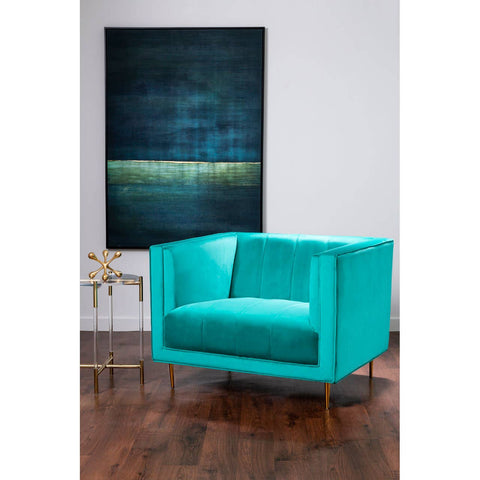 Luxe Teal Velvet Armchair