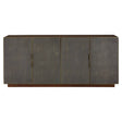 Luxe Walnut Sideboard with Brass Accents - Shagreen Textured Doors