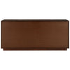 Luxe Walnut Sideboard with Brass Accents - Shagreen Textured Doors