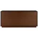 Luxe Walnut Sideboard with Brass Accents - Shagreen Textured Doors