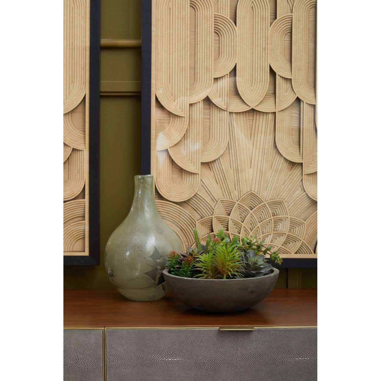 Golden Shagreen Console Elegance