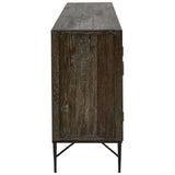 Milan Silver Starburst Recycled Elm Wood Sideboard