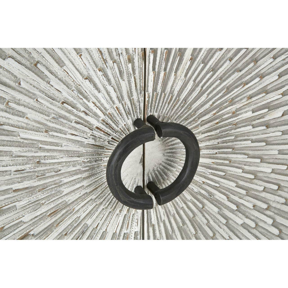 Milan Silver Starburst Recycled Elm Wood Sideboard