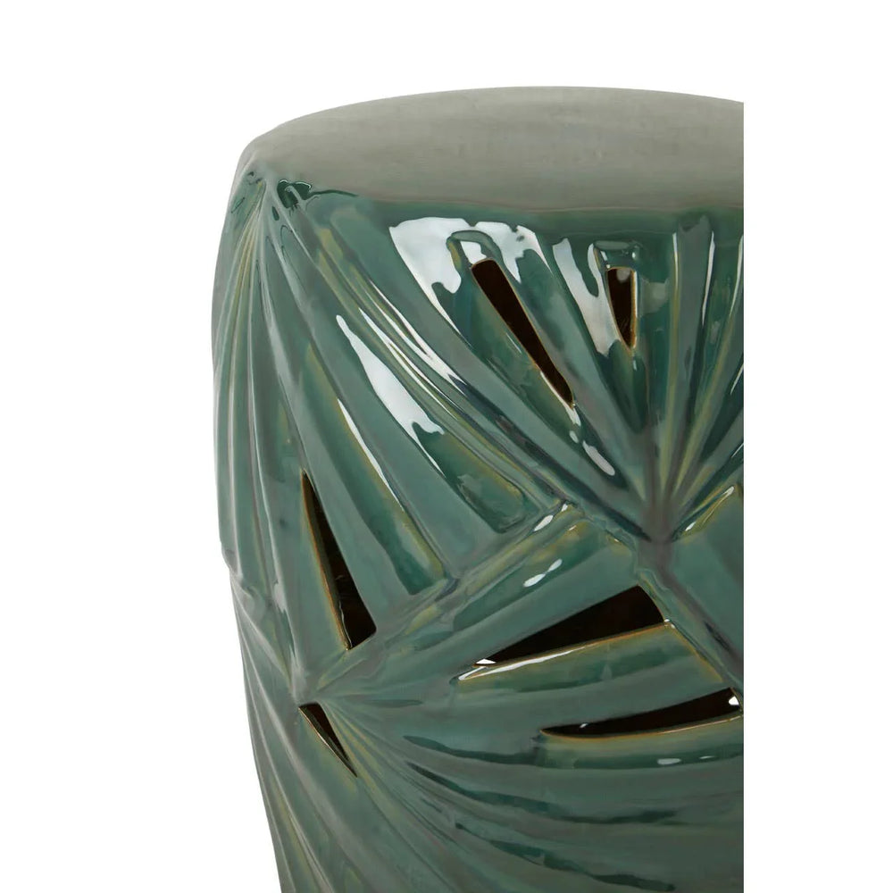 Green Ceramic Tropical Leaf Table