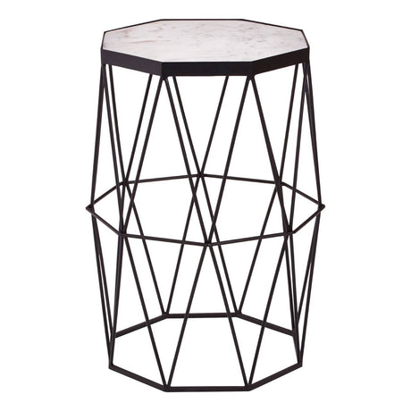 Octagonal Black Side Table