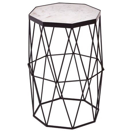 Octagonal Black Side Table