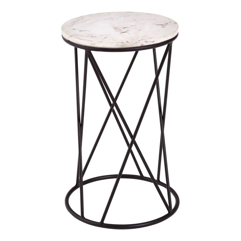 Marble Iron Cross Side Table