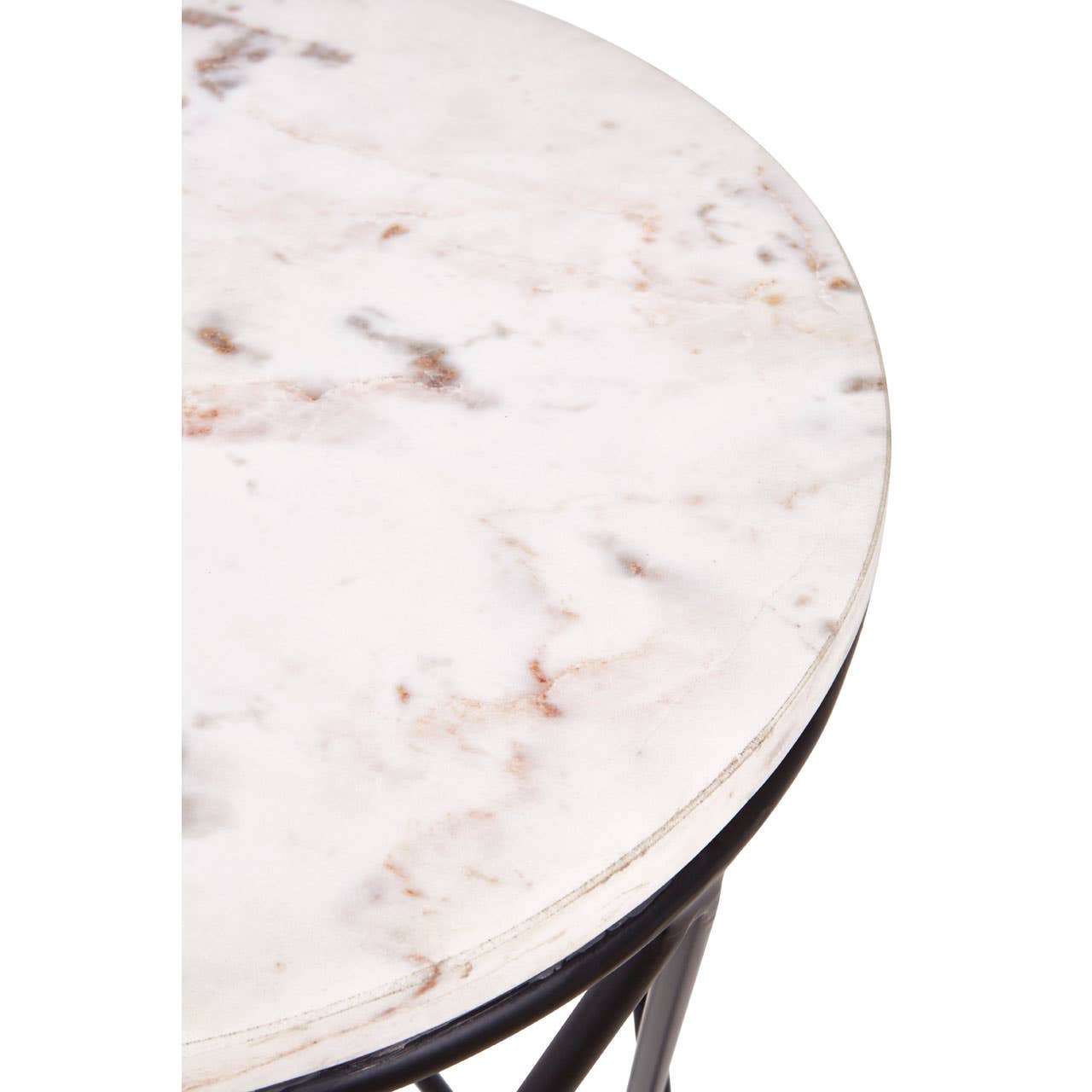 Marble Iron Cross Side Table