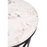 Marble Iron Cross Side Table
