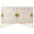 Boho Chic Mango Wood Sideboard with Tribal Carvings