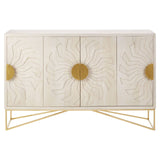 Boho Chic Mango Wood Sideboard with Tribal Carvings