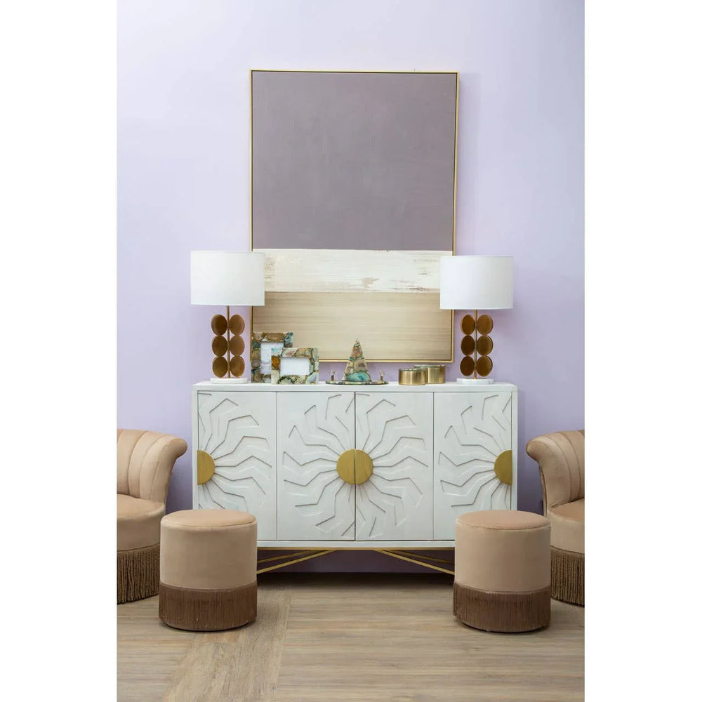 Boho Chic Mango Wood Sideboard with Tribal Carvings