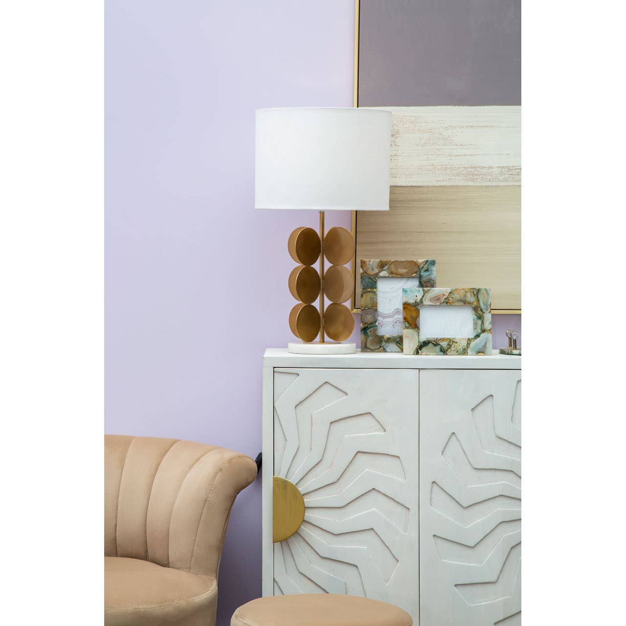 Boho Chic Mango Wood Sideboard with Tribal Carvings