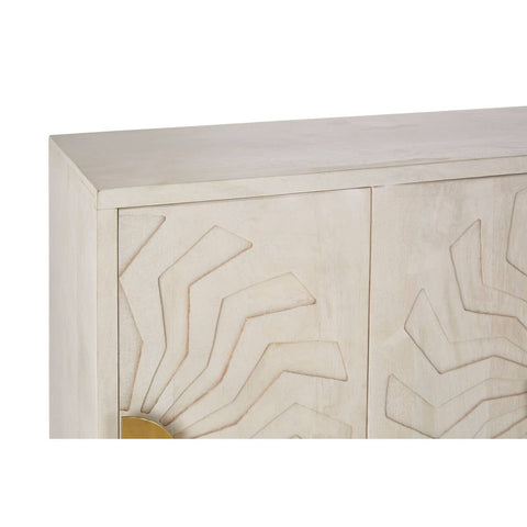 Boho Chic Mango Wood Sideboard with Tribal Carvings