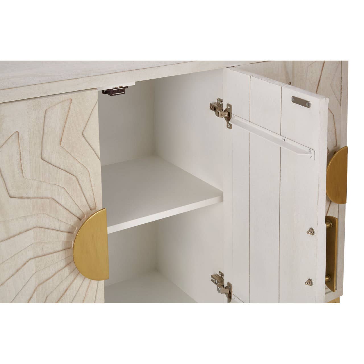 Boho Chic Mango Wood Sideboard with Tribal Carvings