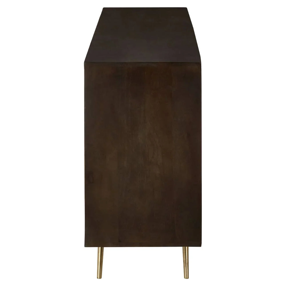 Royal Brass-Accented Mango Wood Sideboard