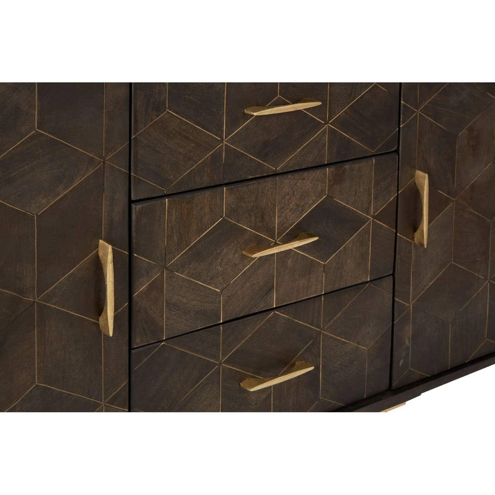 Royal Brass-Accented Mango Wood Sideboard