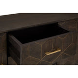 Royal Brass-Accented Mango Wood Sideboard