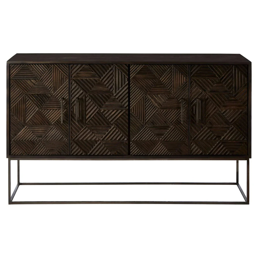 Boho Mango Wood Carved Sideboard