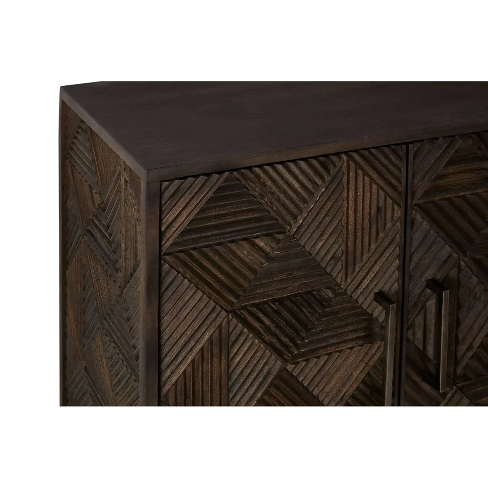 Boho Mango Wood Carved Sideboard