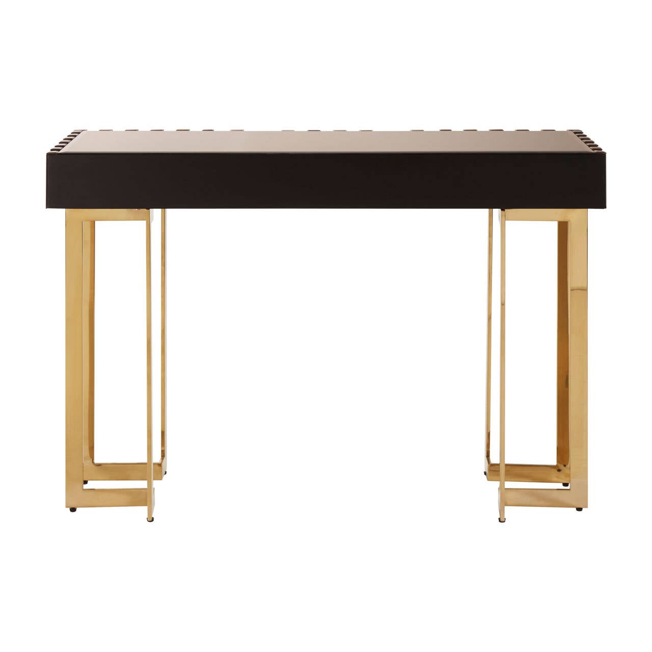 Golden Glass Top Console Table