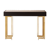 Golden Glass Top Console Table