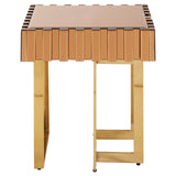 Golden Corrugated Glass Side Table