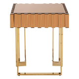 Golden Corrugated Glass Side Table