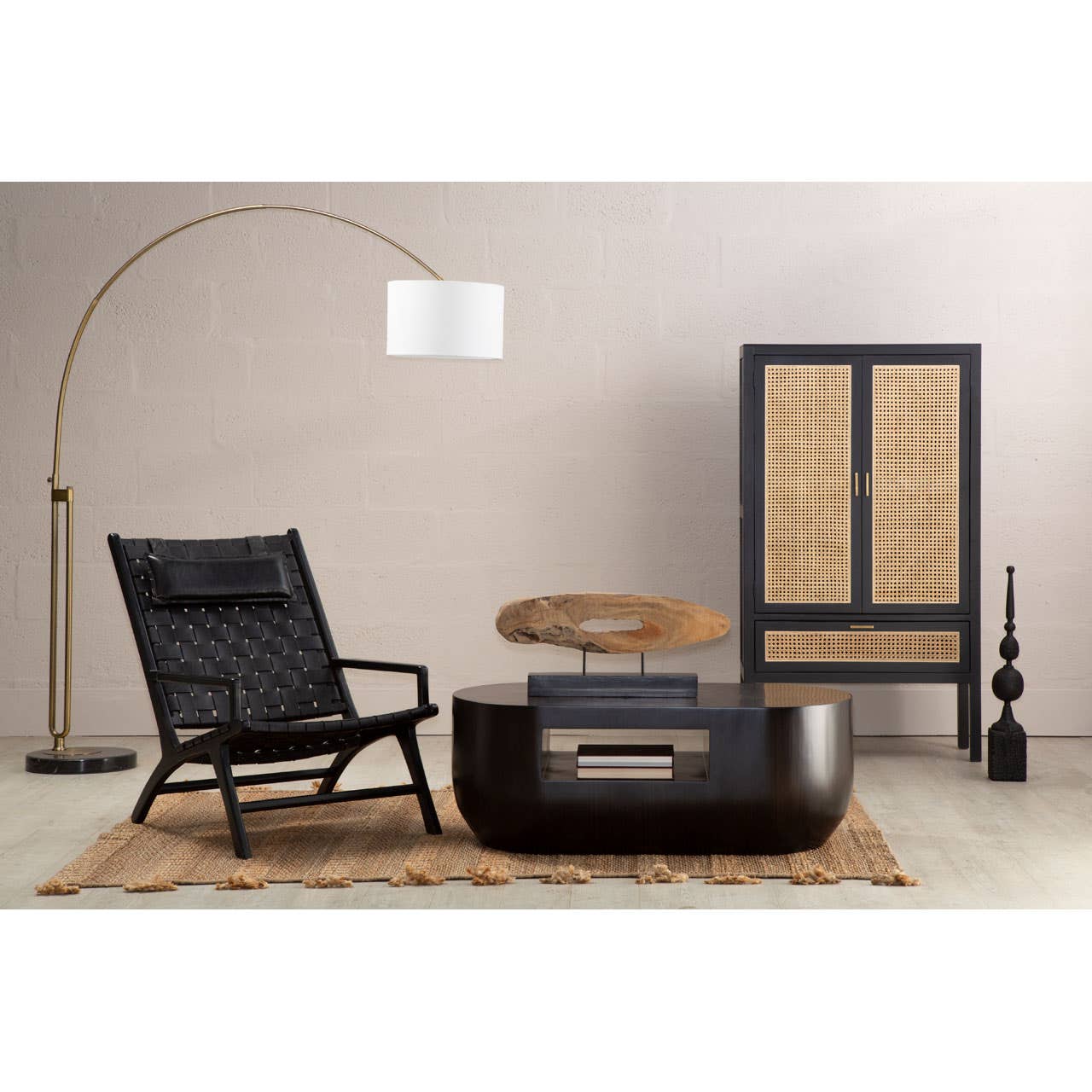 Oblong Brown Coffee Table